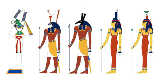 Osiris, Horus, Set, Isis, Nephthys