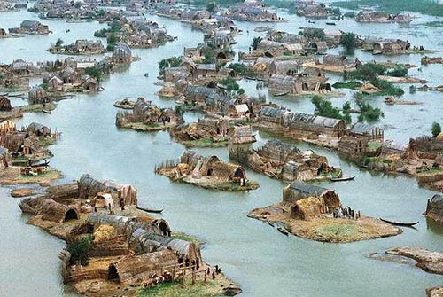 Marsh Arab floating village